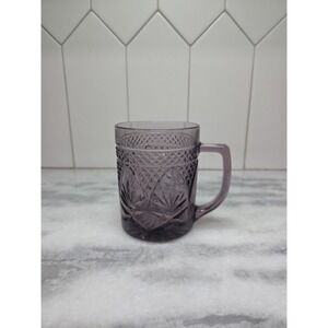 Cristal D'Arques Durand Antique Purple Amethyst Glass Mug, Vintage Crystal Cup